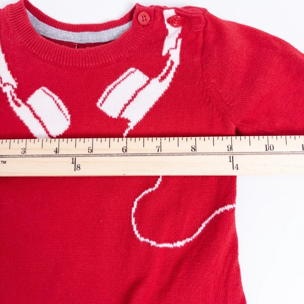 Gap Knit Romper Red Headphone‎ Graphic Y2K Limited Edition Baby 0-3 Months